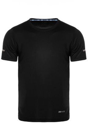 تی شرت مشکی مردانه رگولار پلی استر قابلیت خشک شدن سریع تکی کد 806248378