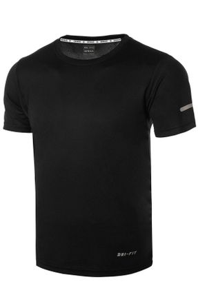 تی شرت مشکی مردانه رگولار پلی استر قابلیت خشک شدن سریع تکی کد 806248378