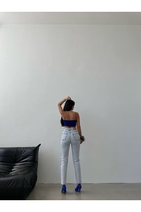 شلوار جین آبی زنانه پاچه تنگ سوپر فاق بلند جین کد 806014793