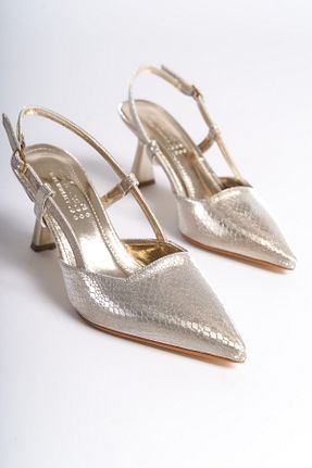 کفش استایلیتو طلائی پاشنه نازک Shoesers - کد 806442090