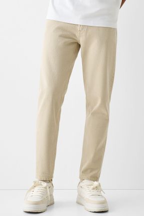 شلوار جین بژ مردانه پاچه رگولار پنبه (نخی) استاندارد کد 806436882