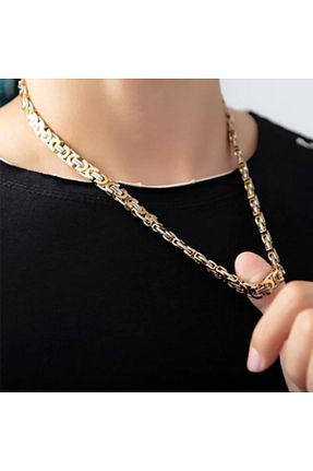 گردنبند استیل ( فولاد ) طلائی مردانه استیل ضد زنگ REGGENTE - کد 799916785