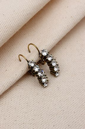 گوشواره جواهر سفید زیرکن Süspüs Accessories - کد 806452177