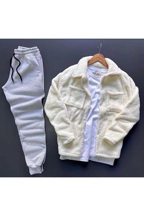 ست بالاتنه و پائین تنه سفید زنانه بافت exans moda - کد 806070093