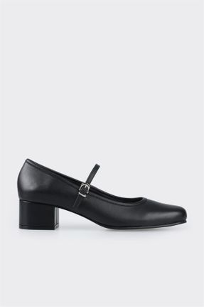 کفش پاشنه بلند کلاسیک مشکی زنانه چرم طبیعی پاشنه ضخیم پاشنه کوتاه ( 4 - 1 cm ) کد 806149680