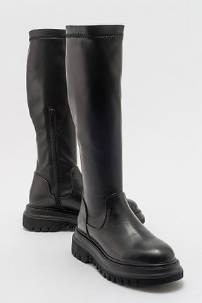 چکمه مشکی زنانه چرم مصنوعی luvishoes - کد 806173296