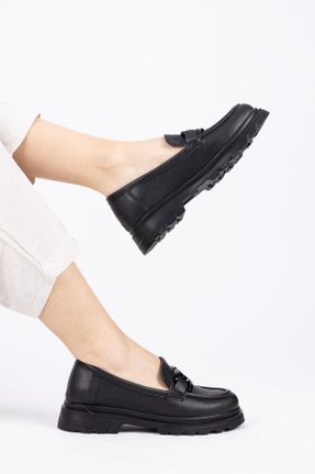 کفش لوفر مشکی زنانه پاشنه کوتاه ( 4 - 1 cm ) کد 806186561