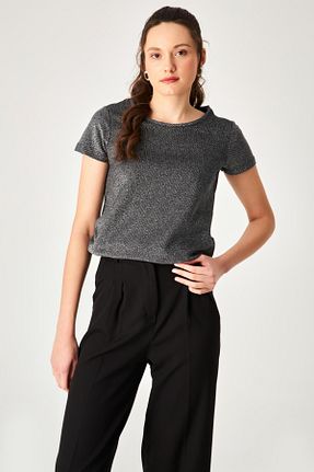 بلوز طوسی زنانه ساده Hanna