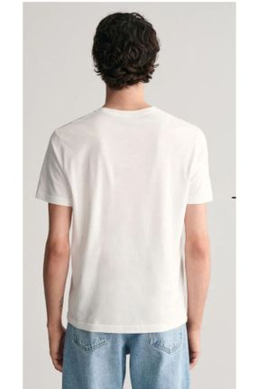 تی شرت سفید مردانه رگولار یقه گرد کد 806221756