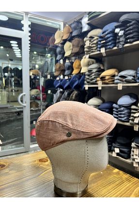 کلاه نارنجی مردانه مخلوط کتان Melik şapka - کد 806307874