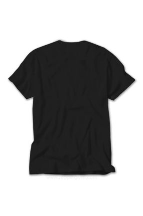 تی شرت مشکی زنانه یقه گرد رگولار تکی طراحی کد 806368730