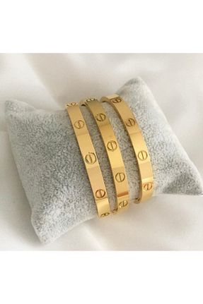 دستبند استیل (فولاد) طلائی زنانه استیل ضد زنگ BUSENESS - کد 805219038