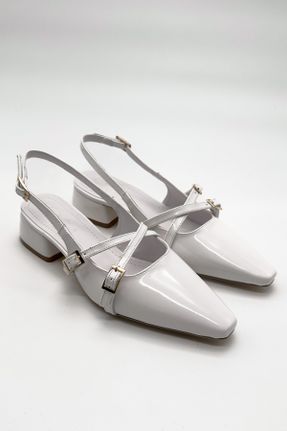 کفش پاشنه بلند کلاسیک سفید زنانه پاشنه ضخیم پاشنه کوتاه ( 4 - 1 cm ) کد 806523428
