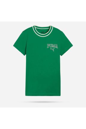 تی شرت سبز زنانه رگولار یقه گرد تکی کد 795545414