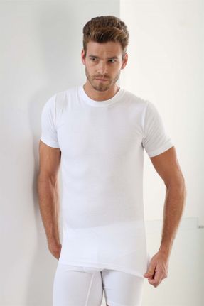 تی شرت سفید مردانه رگولار یقه گرد تکی بیسیک کد 270854951