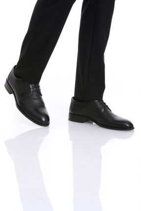 کفش کلاسیک مشکی مردانه چرم طبیعی پاشنه کوتاه ( 4 - 1 cm ) کد 805969043