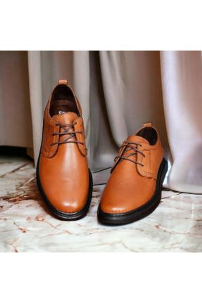 کفش کژوال قهوه ای مردانه چرم طبیعی پاشنه کوتاه ( 4 - 1 cm ) پاشنه ساده کد 774917888