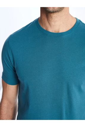 تی شرت آبی مردانه یقه گرد ریلکس کد 806022749
