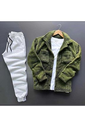 ست بالاتنه و پائین تنه خاکی زنانه بافت exans moda - کد 806070025