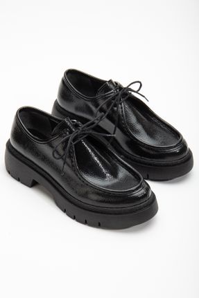 کفش آکسفورد مشکی زنانه جیر پاشنه متوسط ( 5 - 9 cm ) کد 806131854