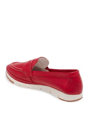 کفش لوفر قرمز زنانه چرم طبیعی پاشنه کوتاه ( 4 - 1 cm ) کد 806543523