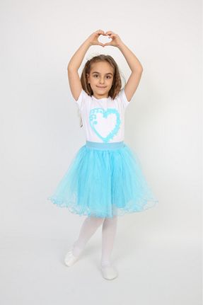ست بالاتنه و پائین تنه فیروزه ای بچه گانه بافتنی Dıgıl Kids - کد 806548939
