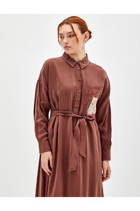 لباس قهوه ای زنانه بافتنی Kayra - کد 753786277