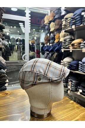 کلاه طوسی مردانه مخلوط کتان Melik şapka - کد 806307725