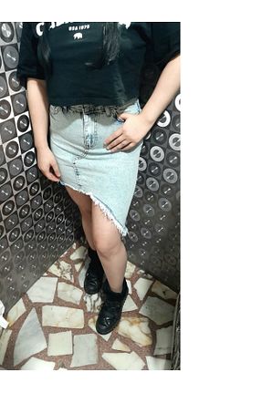 دامن آبی زنانه پنبه پلی استر Butik Karaca - کد 806416756