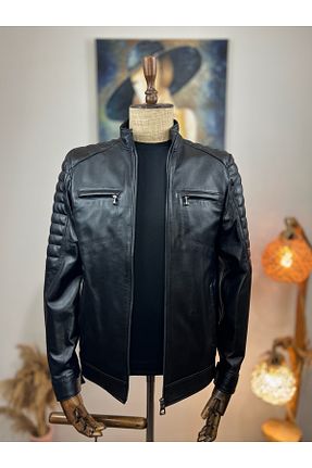 کاپشن مشکی مردانه اسلیم فیت ALWAYS LEATHER - کد 806535425