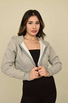 سوئیشرت طوسی زنانه ساده DANZY - کد 806557625