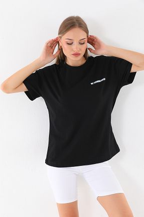 تیشرت مشکی زنانه اسلیم فیت Batı Styling - کد 806561286