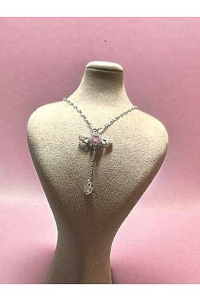 گردنبند استیل ( فولاد ) سفید زنانه استیل (فولاد) QUEEN of HEARTS - کد 806604156