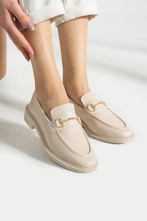 کفش کژوال بژ زنانه چرم لاکی Ayax - کد 806058665