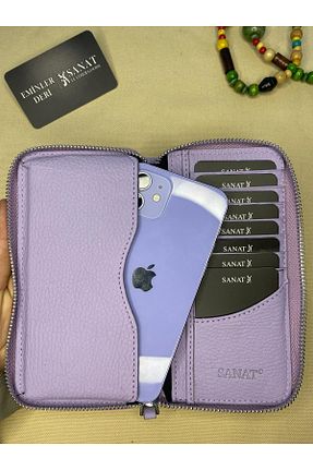 کیف پول بنفش زنانه ابعاد بزرگ SANAT LEATHER - کد 806351615