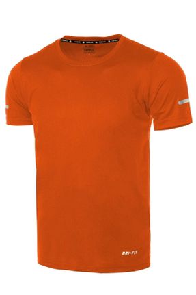 تی شرت نارنجی مردانه پلی استر رگولار قابلیت خشک شدن سریع تکی کد 806250593