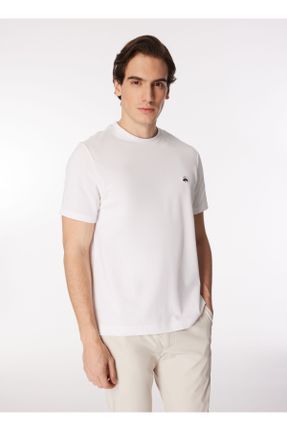 تی شرت سفید مردانه رگولار یقه گرد کد 805991290