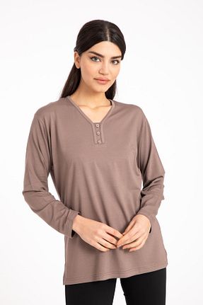 بلوز قهوه ای زنانه چینی Mutlu City - کد 211156765