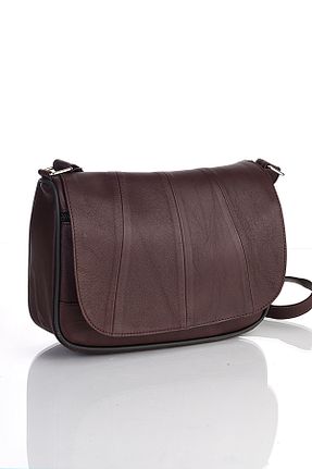 کیف دوشی زرشکی زنانه چرم خالص fubileather - کد 806077824