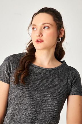 بلوز طوسی زنانه ساده Hanna