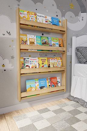 قفسه کتاب کودک و مونته سوری زرد MDF zeo wood design - کد 805928442