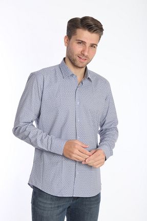 پیراهن آبی مردانه اسلیم فیت EMILIO BETTI - کد 806223761