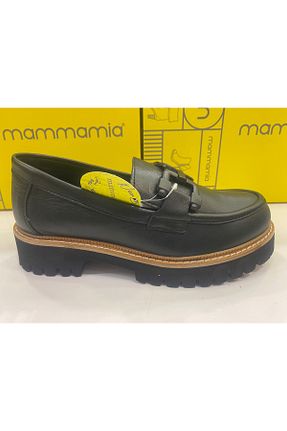 کفش لوفر مشکی زنانه چرم خالص Mammamia - کد 806301532