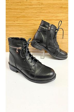 بوت / نیم بوت مشکی زنانه چرم خالص Scavia - کد 806527764