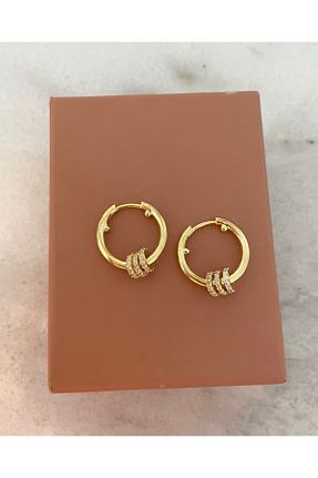 گوشواره نقره زرد زنانه 925 عیار emy by emel luxury silver jewelry - کد 806367882
