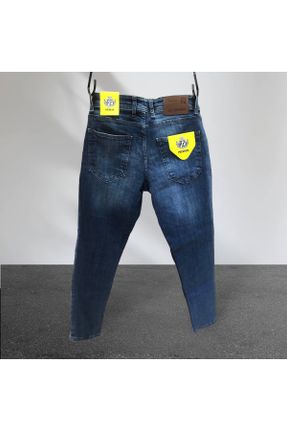 شلوار جین آبی مردانه پاچه تنگ جین اسلیم بلند کد 806533027