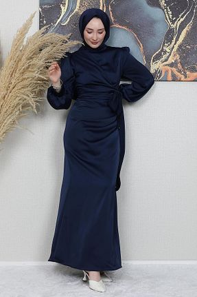 لباس حجاب سرمه ای زنانه Kalem giz astore - کد 806533724