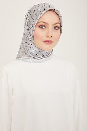 روسری سفید کرپ ساتن ابریشم Armine - کد 806561541