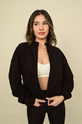 سوئیشرت مشکی زنانه ساده DANZY - کد 806540313
