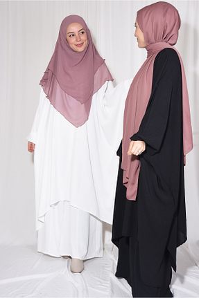 ست بالاتنه و پائین تنه حجاب سفید زنانه اورسایز Ns nowascarf - کد 806562782